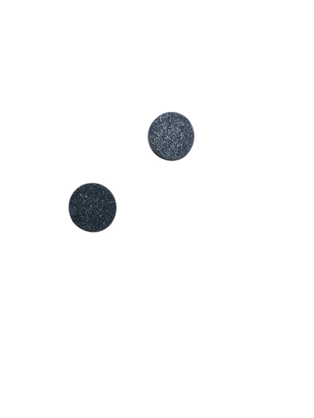 Glittery Round Stud Earrings - Black Sparkle